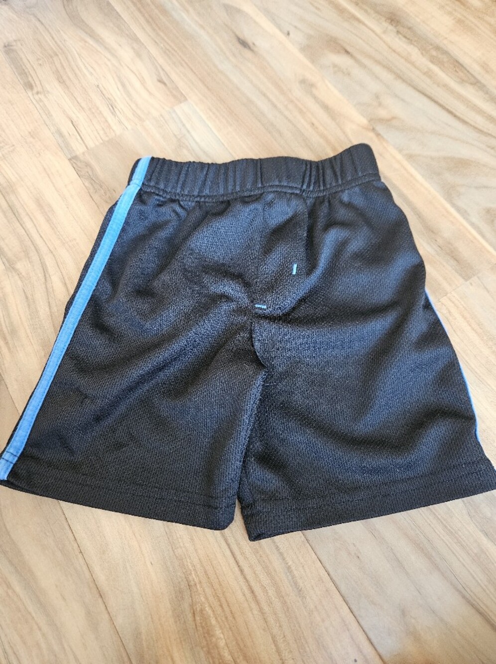 Kids 4t Black Athletic Shorts with Blue Stripe